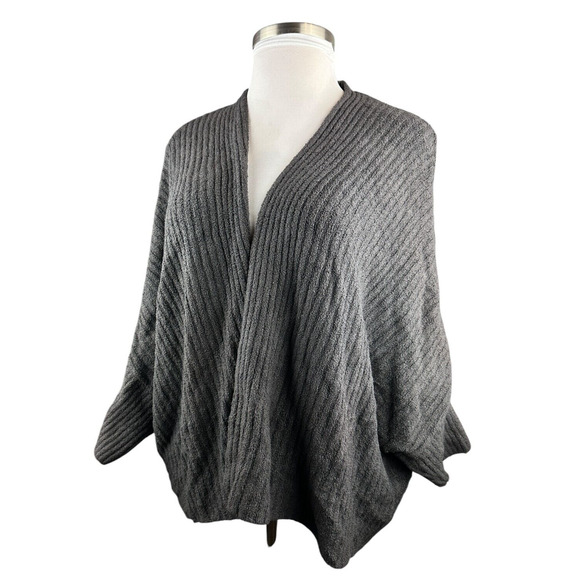 Barefoot Dreams Cozy Chic Lite Ribbed Shrug Cardigan Carbon Gray Plus Size 3X - Picture 10 of 11